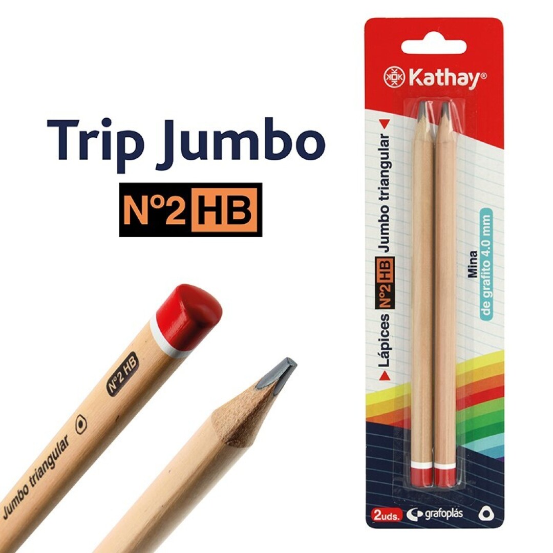 BLISTER 2 LAPICES JUMBO KATHAY 86233700