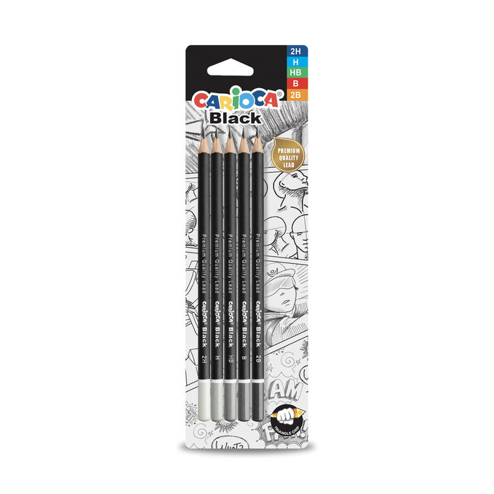 BLISTER 5 LAPICES 42932 GRAFITO BLACK
