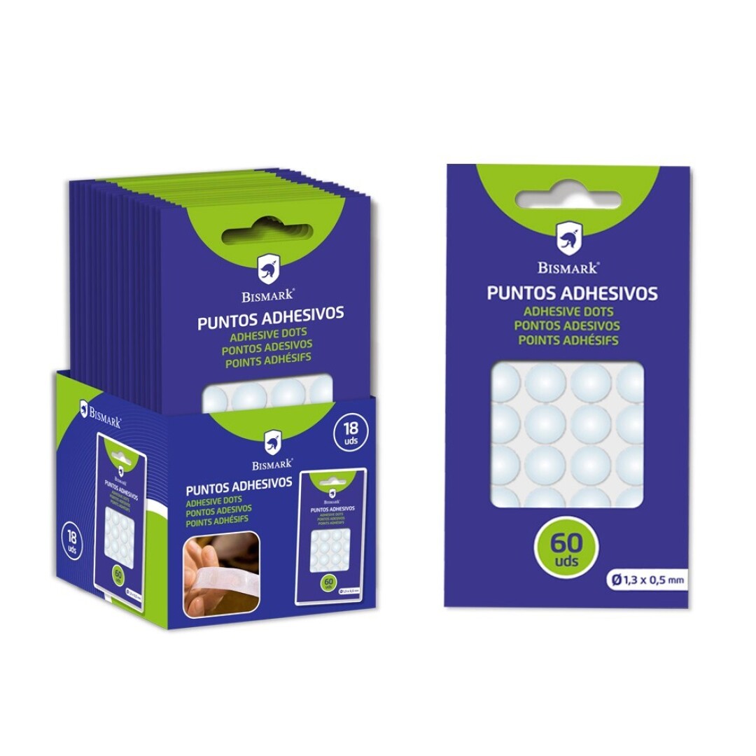 BLISTER 60 PUNTOS ADHESIVOS 327914 Ø 1.3 X 0.5 MM