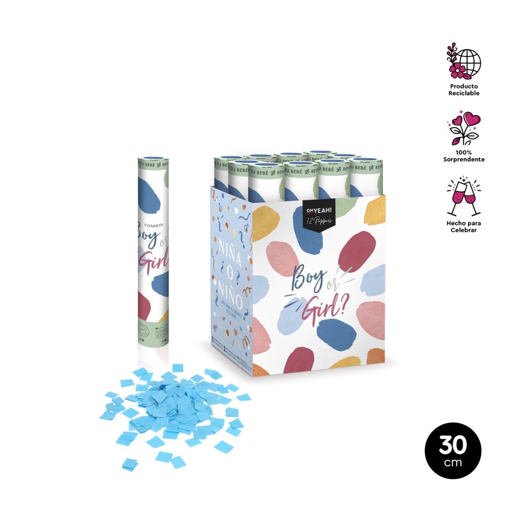 CAÑÓN 114-1022 CONFETI GENDER REV. NIÑO 30CM**