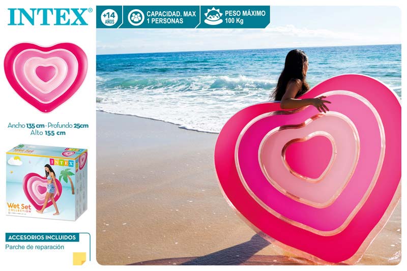 COLCHONETA 58727 HINCHABLE CORAZON 135X155CM