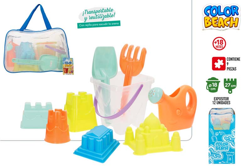 CUBO 49272 CASTILLO 18CM+PALAS 27CM+REGADERA+5 MOLD