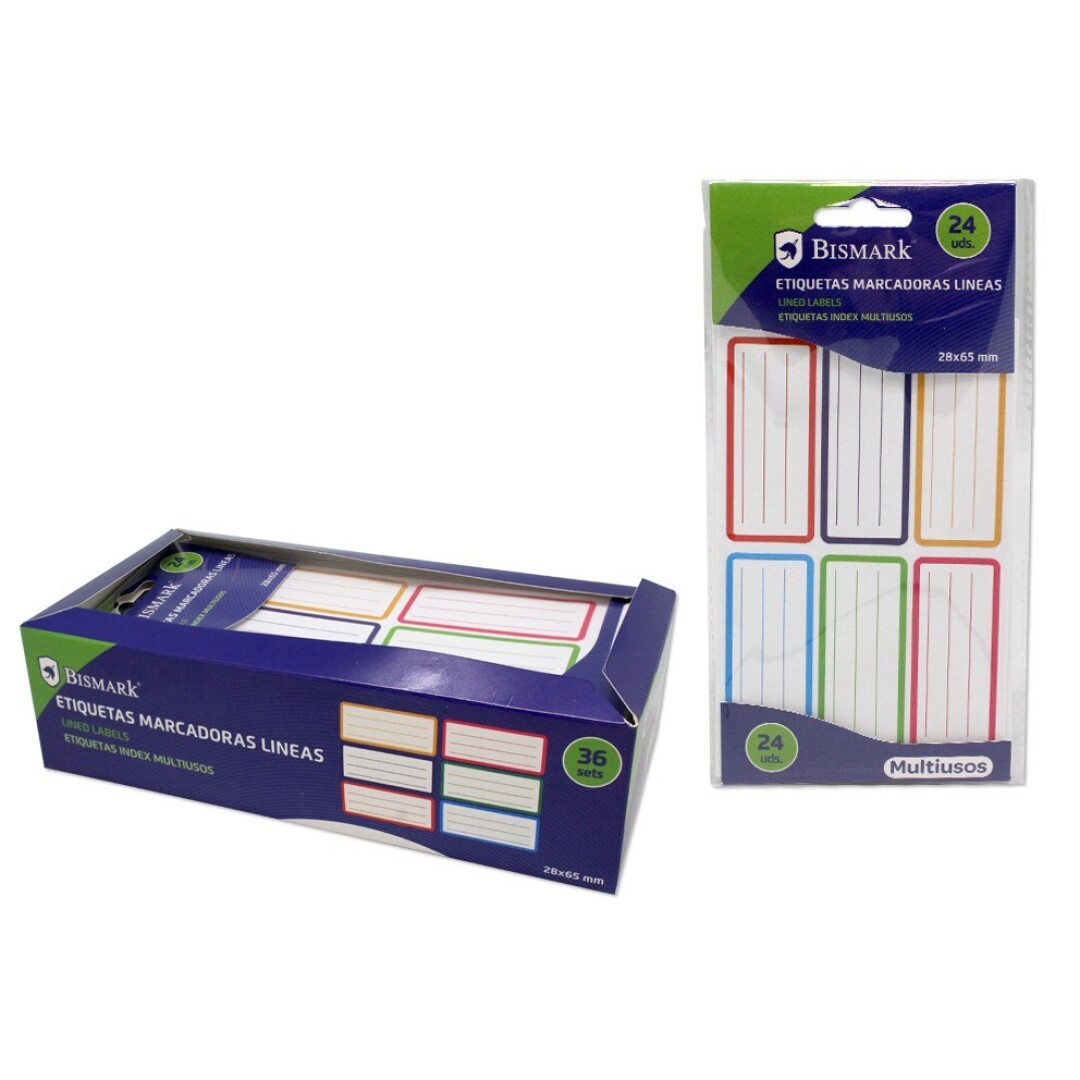 ETIQUETAS 325718 MARCADORAS LINEAS 28X65mm - 24 USD