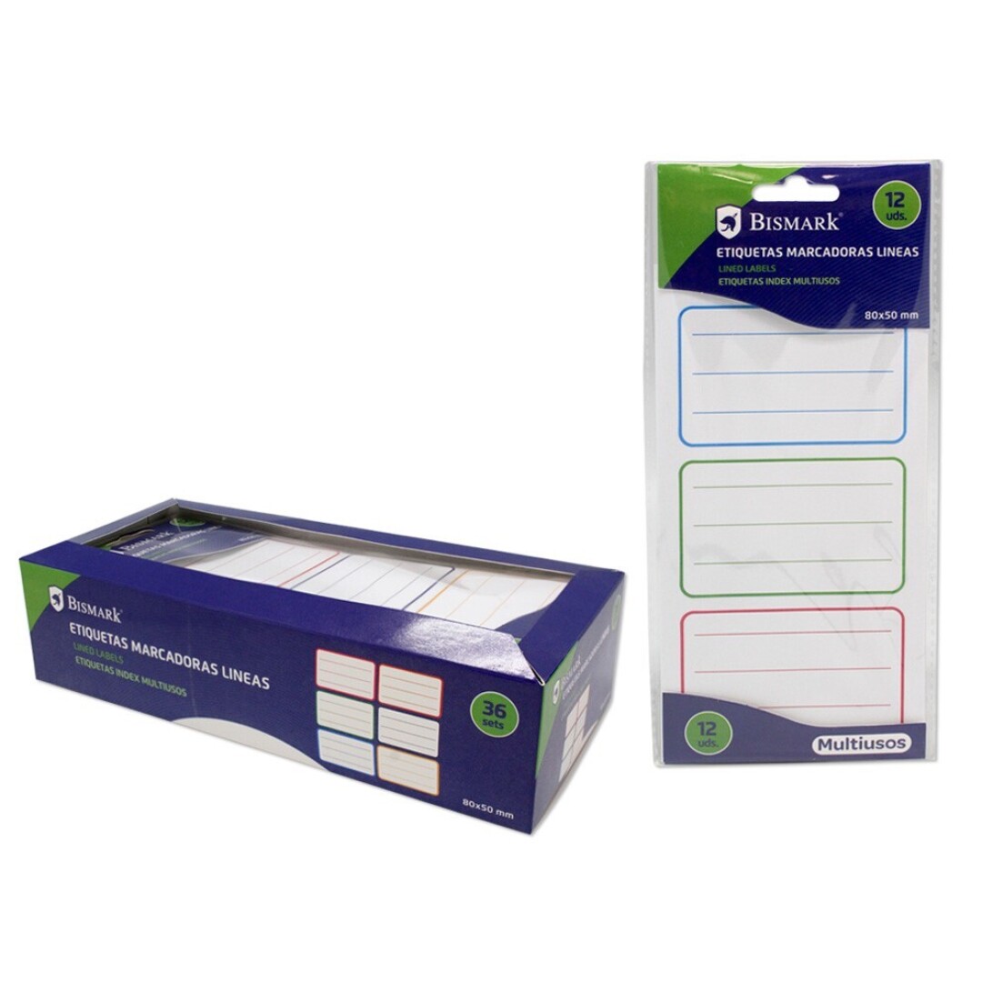 ETIQUETAS MARCADORAS LINEAS 325717 80X50MM SET 12UDS