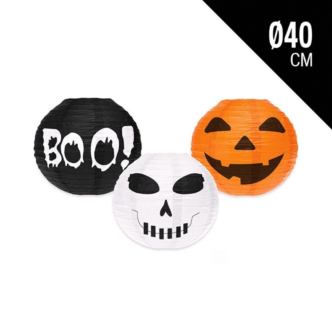 LÁMPARA PAPEL 6823 ESFERA DISEÑOS HALLOWEEN SURTIDOS EN CAJA 40CM**