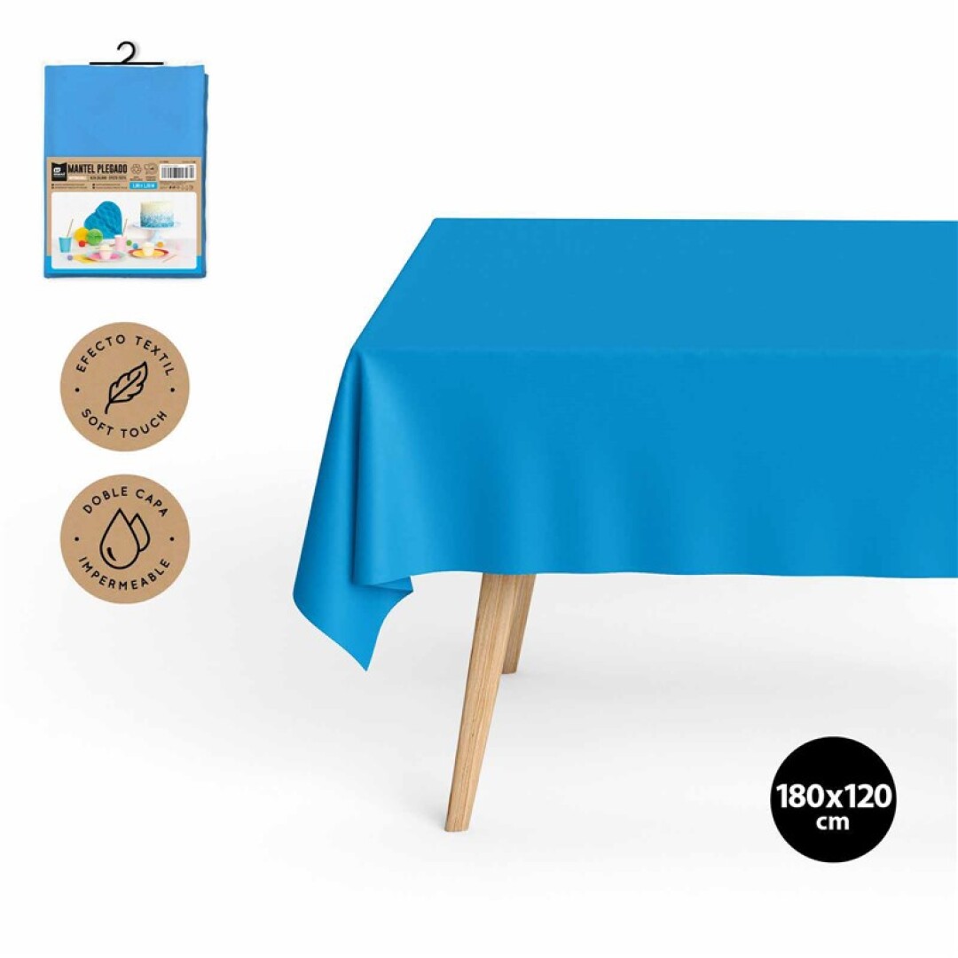 MANTEL 3452 IMPERMEABLE PLEGADO AZUL 1,2X1,8M