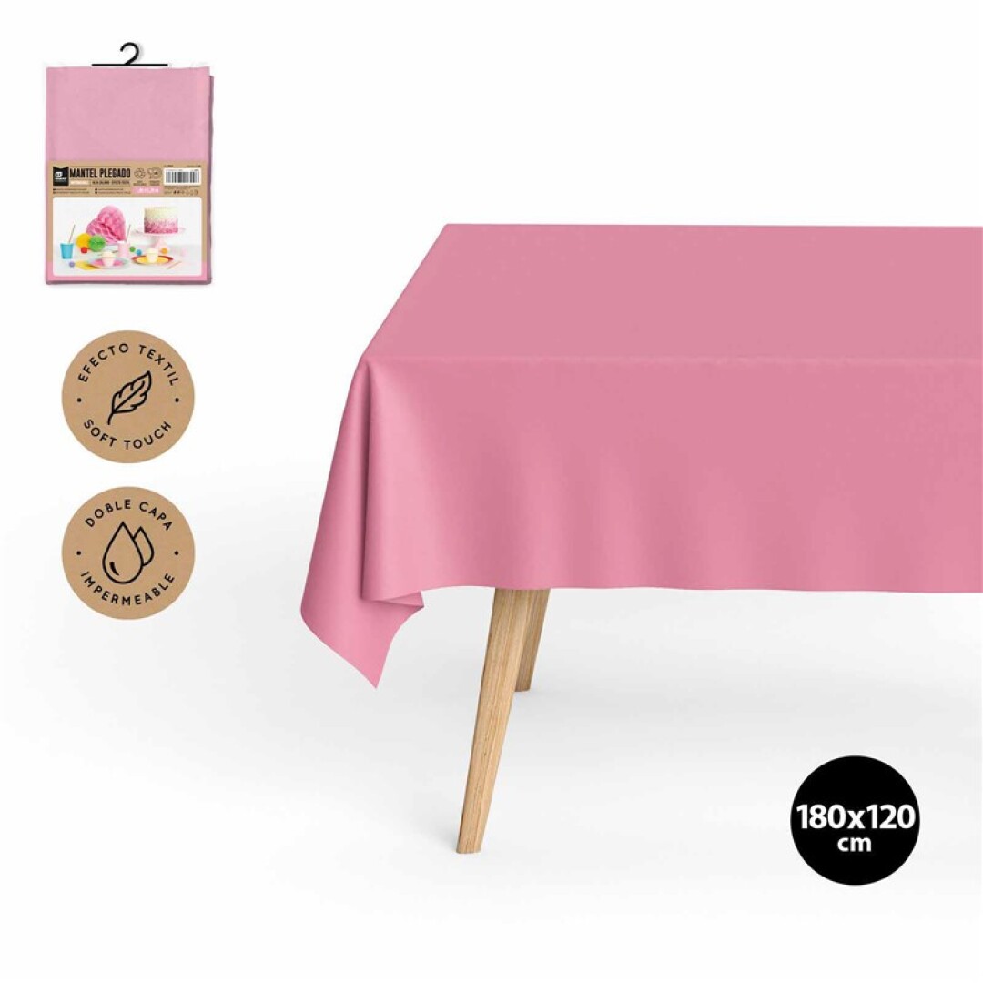 MANTEL 3454 IMPERMEABLE PLEGADO ROSA PASTEL 1,2X1,8M