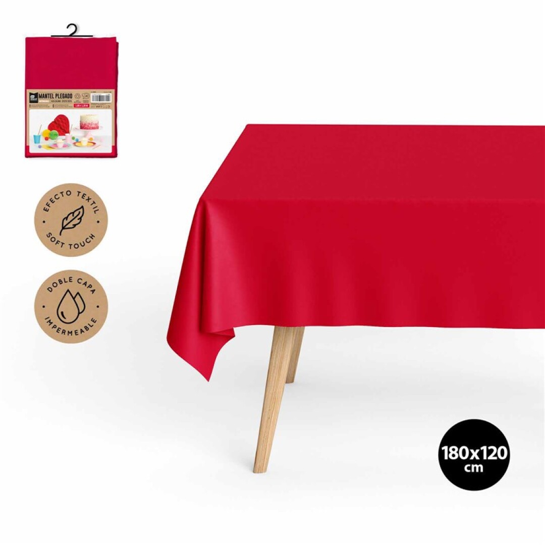 MANTEL 3455 IMPERMEABLE PLEGADO ROJO 1,2X1,8M