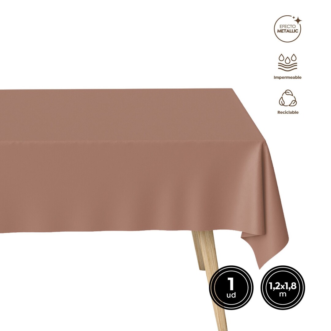 MANTEL PLEGADO 7746 IMPERMEABLE ROSE GOLD METALIZADO 1,2X1,8M LDPE+PP**