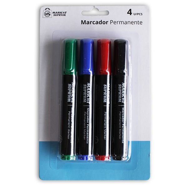 MARCADOR A6653 PERMANENTE 4UDS 4 COLORES