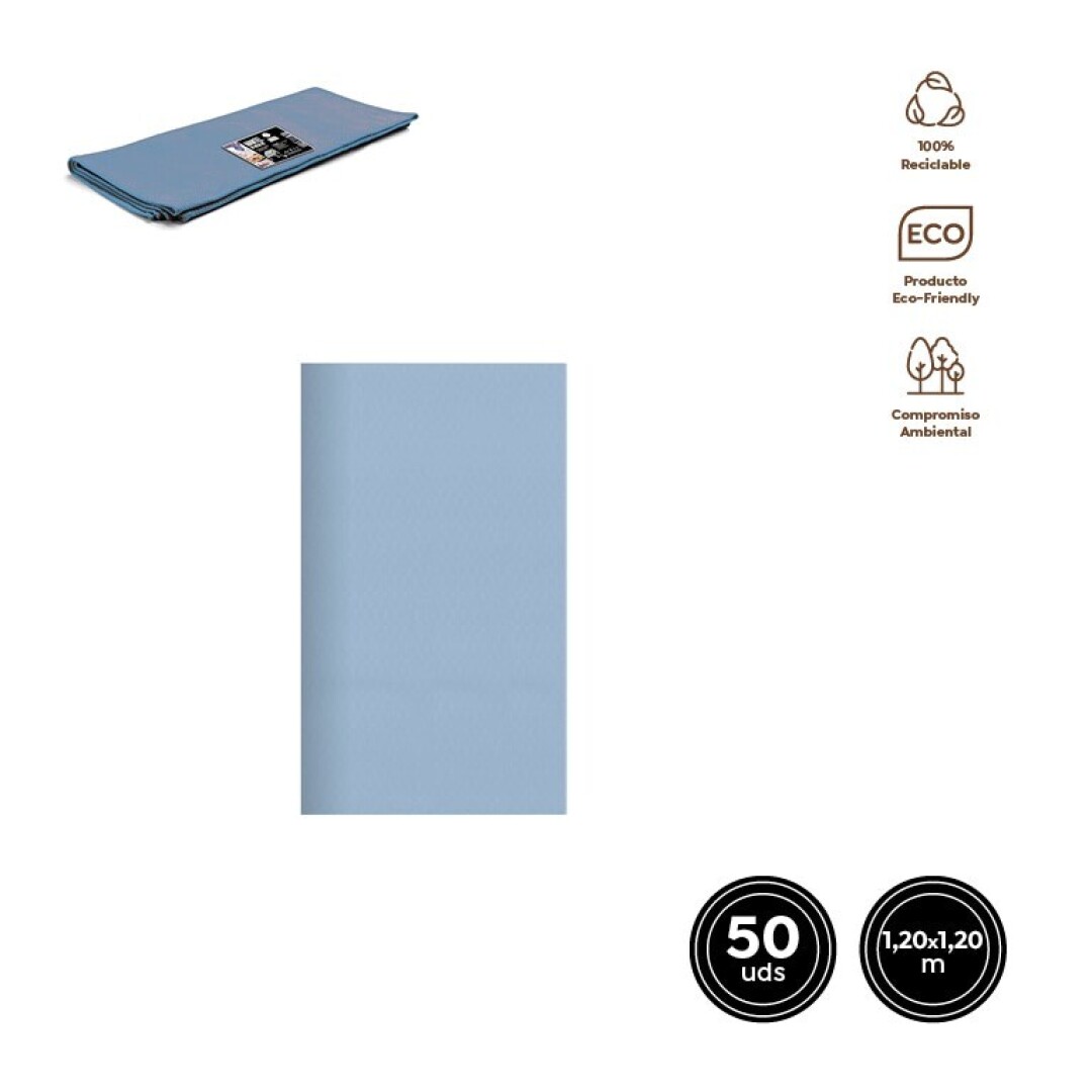 PACK 50UDS 5496 MANTEL TNT 1,2 M X 1,2 M AZUL PASTEL**