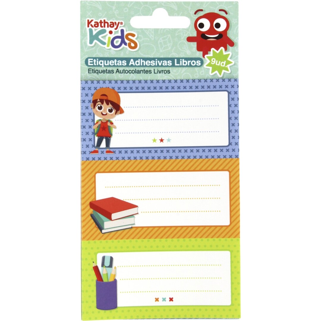 PACK 9 ETIQUETAS 86525500 ADHESIVAS LIBROS NIÑO