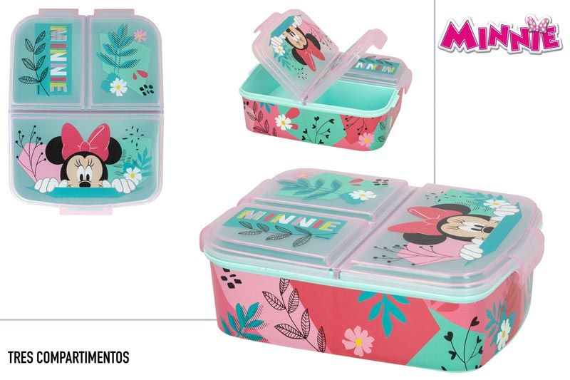 SANDWICHERA 77298 MULTIPLE PLASTICO MINNIE 3 COMPARTIMENTOS