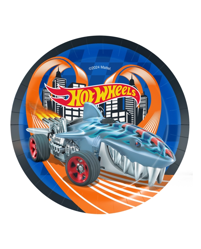 SET 8 PLATOS BS10288 18CM HOT WHEELS