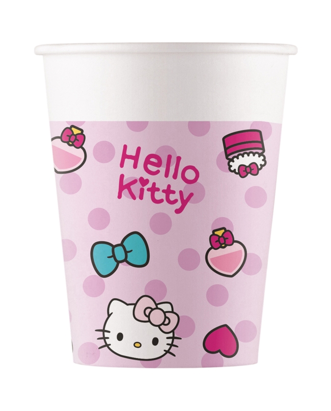 SET 8 VASOS 94700 PAPEL 200ML HELLO KITTY FASHION FSC
