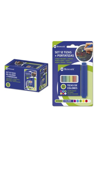 TIZAS BISMARK 328229 SET 12 TIZAS + PORTATIZAS BLISTER